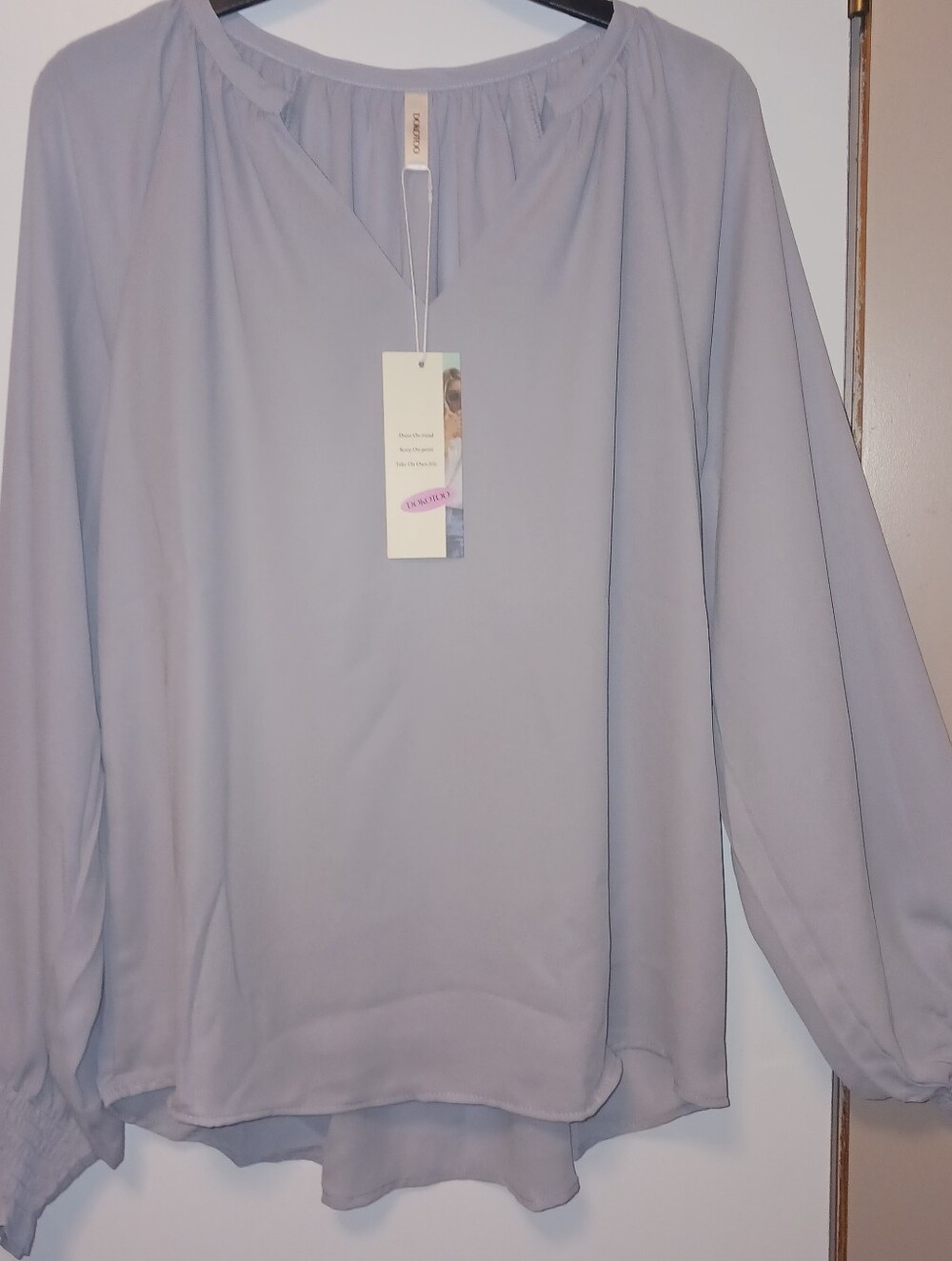 Women’s Lightweight Long-Sleeve Blouse – Dusty Lavender